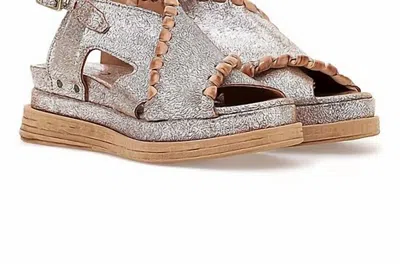 As98 Women's Lumi Metallic Leather Platform Sandal In Argento In Multi
