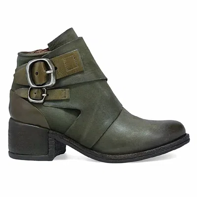 As98 Women's Olin Ankle Bootie In Jungle Green In Multi