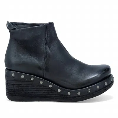 As98 Women's Savina Wedge Bootie In Black
