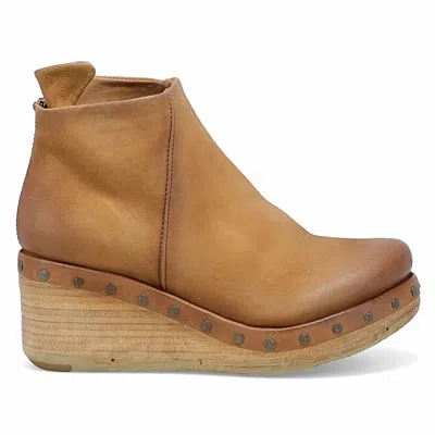 As98 Women's Savina Wedge Bootie In Camel In Brown
