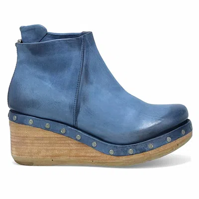 As98 Women's Savina Wedge Bootie In Denim In Blue