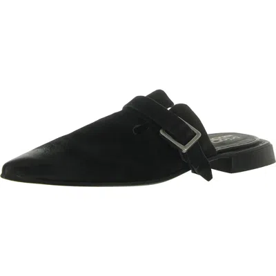 As98 Womens Slip On Pointed Toe Mule Sandals In Black