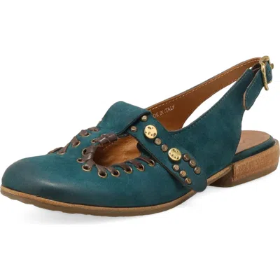 As98 A.s.98 Zepplin Slingback Flat In Green