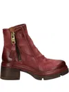 As98 Zip Leather Boot In Red