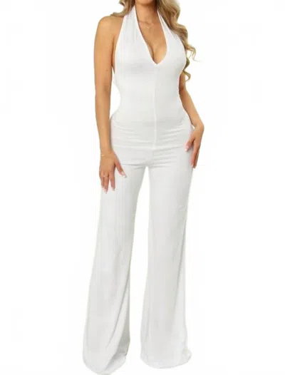Asa Halter Neck Jumpsuit In White