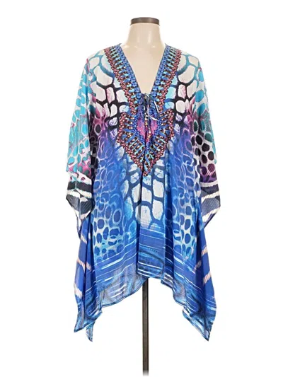 Pre-owned Asa Kaftans Kimono In Blue