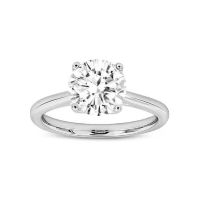Asany Love Grown Collection 14k White Gold Round Cut Lab Grown Diamond Cathedral Engagement Ring