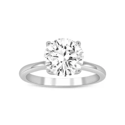 Asany Love Grown Collection 14k White Gold Round Cut Lab Grown Diamond Cathedral Engagement Ring