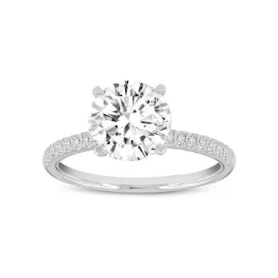 Asany Love Grown Collection 14k White Gold Round Cut Lab Grown Diamond Classic Engagement Ring