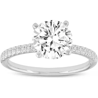 Asany Love Grown Collection 14k White Gold Round Cut Lab Grown Diamond Classic Engagement Ring