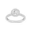 Asany Love Grown Collection 14k White Gold Round Cut Lab Grown Diamond Halo Engagement Ring In 14k White Gold