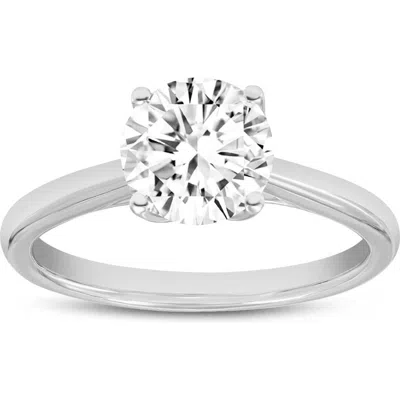 Asany Love Grown Collection 14k White Gold Round Cut Lab Grown Diamond Hidden Halo Engagement Ring