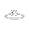 Asany Love Grown Collection 14k White Gold Round Cut Lab Grown Diamond Tapered Baguettes Engagement  In 14k White Gold