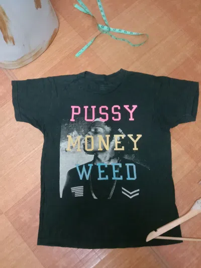 Pre-owned Asap Rocky X Rap Tees Vintage Pussy Money Weed Asap Rocky Tee In Black