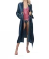 Asceno Athens Robe In Petrol In Blue