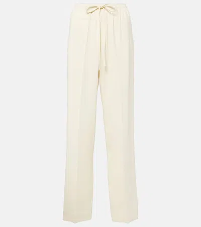 Asceno Aurelia Crêpe Straight Pants In White