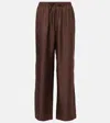 Asceno Aurelia High-rise Crêpe Wide-leg Pants In Espresso