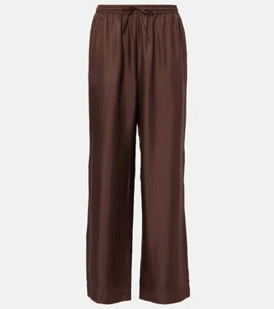 Asceno Aurelia High-rise Crêpe Wide-leg Pants In Espresso