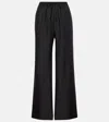 Asceno Aurelia Silk Twill Straight Pants In Black