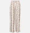 Asceno Aurelia Silk Twill Wide-leg Pants In Brown