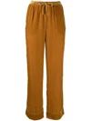 Asceno Aurelia Straight-leg Velvet Trousers In Gold