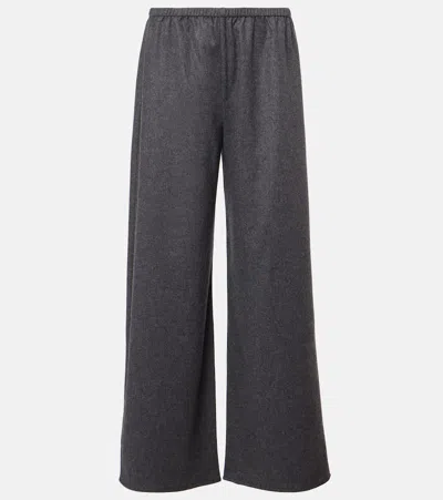 Asceno Austin Wool And Cashmere Straight Pants In Grey