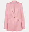 Asceno Azores Single-breasted Linen Blazer In Pink