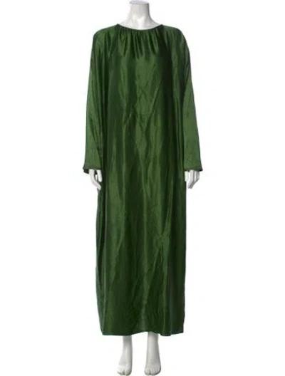 Pre-owned Asceno Bamboo Long Dress In Green
