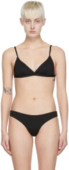 Asceno Genoa Black Triangle Bikini Top In Black