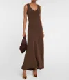 Asceno Bordeaux Silk Slip Dress In Brown