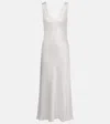 Asceno Bordeaux Silk Satin Slip Dress