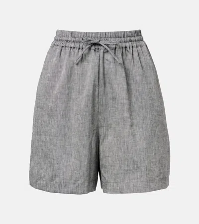 Asceno Boston Linen Shorts In Gray