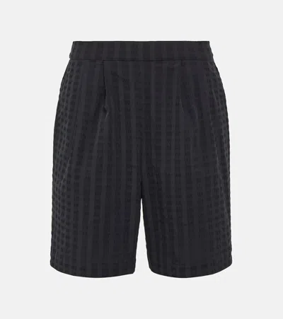 Asceno Carros Cotton Bermuda Shorts In Black