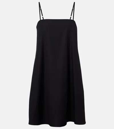 Asceno Catalina Cotton Minidress In Black