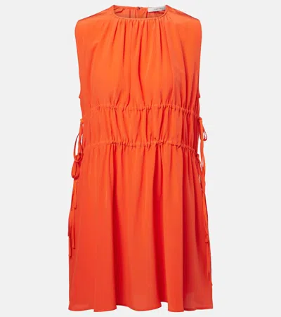 ASCENO COMO RUCHED SILK CRÊPE MINIDRESS