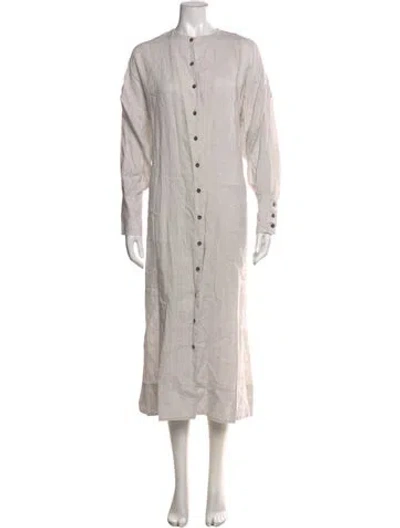 Pre-owned Asceno Crew Neck Long Dress In Neutral