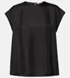 Asceno Dasha Silk Twill Top In Black