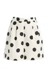 Asceno Exclusive Riviera Dallas Polka-dot Silk-twill Shorts In Black,white