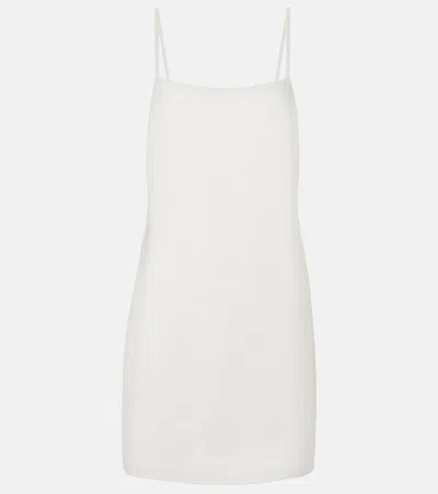 Asceno Geneva Linen Minidress In Brown
