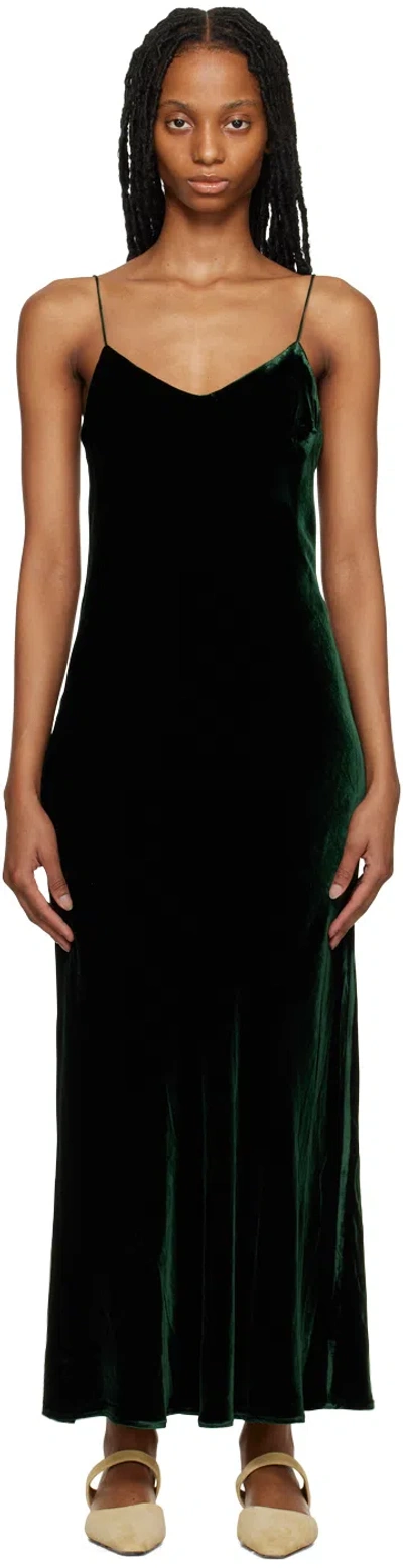 Asceno Green Lyon Maxi Dress In Pine