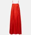 Asceno Bedrucktes Maxikleid Heather Aus Seiden-twill In Rot