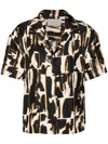 Asceno Prague Abstract-print Shirt In Black