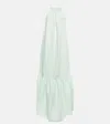 Asceno Ibiza Linen Maxi Dress In Peppermint