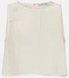 Asceno Kobe Checked Cotton And Linen Crop Top
