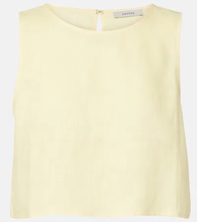 Asceno Kobe Linen Top In Yellow