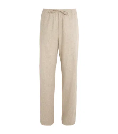 Asceno Lambswool-cashmere Aurelia Trousers In Beige