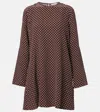 Asceno Larissa Polka-dot Silk Crêpe Minidress In Brown