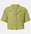 Asceno Lincoln Checked Cotton Bowling Shirt In Green
