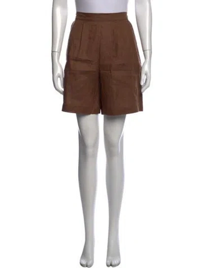 Pre-owned Asceno Linen Knee-length Shorts In Brown