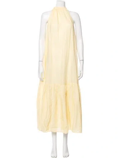 Pre-owned Asceno Linen Long Dress In Yellow